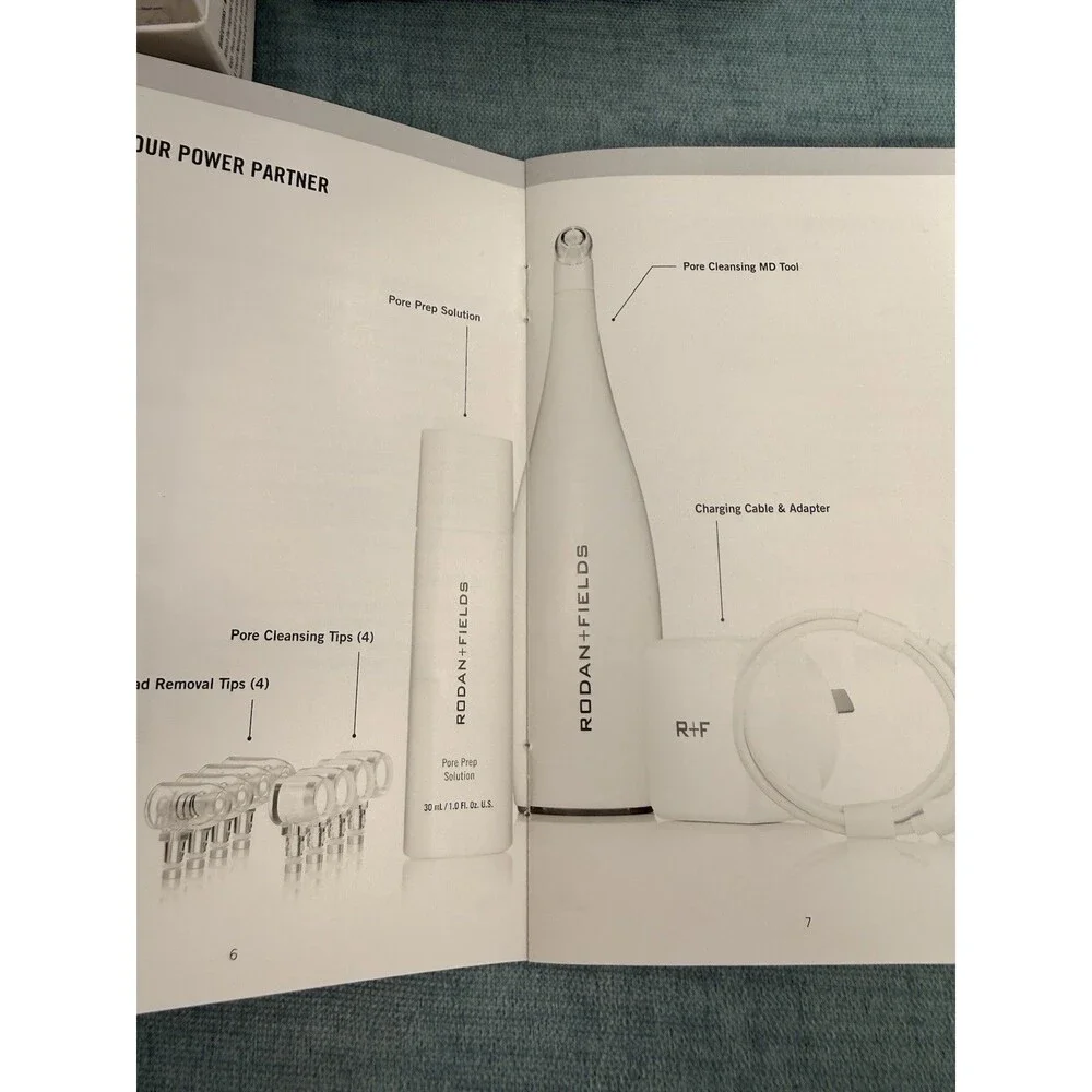 Rodan + Fields PORE CLEANSING SYSTEM MD System, Cord, 3 Pore + 3 Blackhead Tips